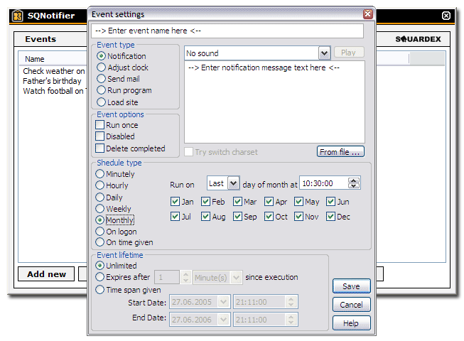 SQ Notifier Screenshot